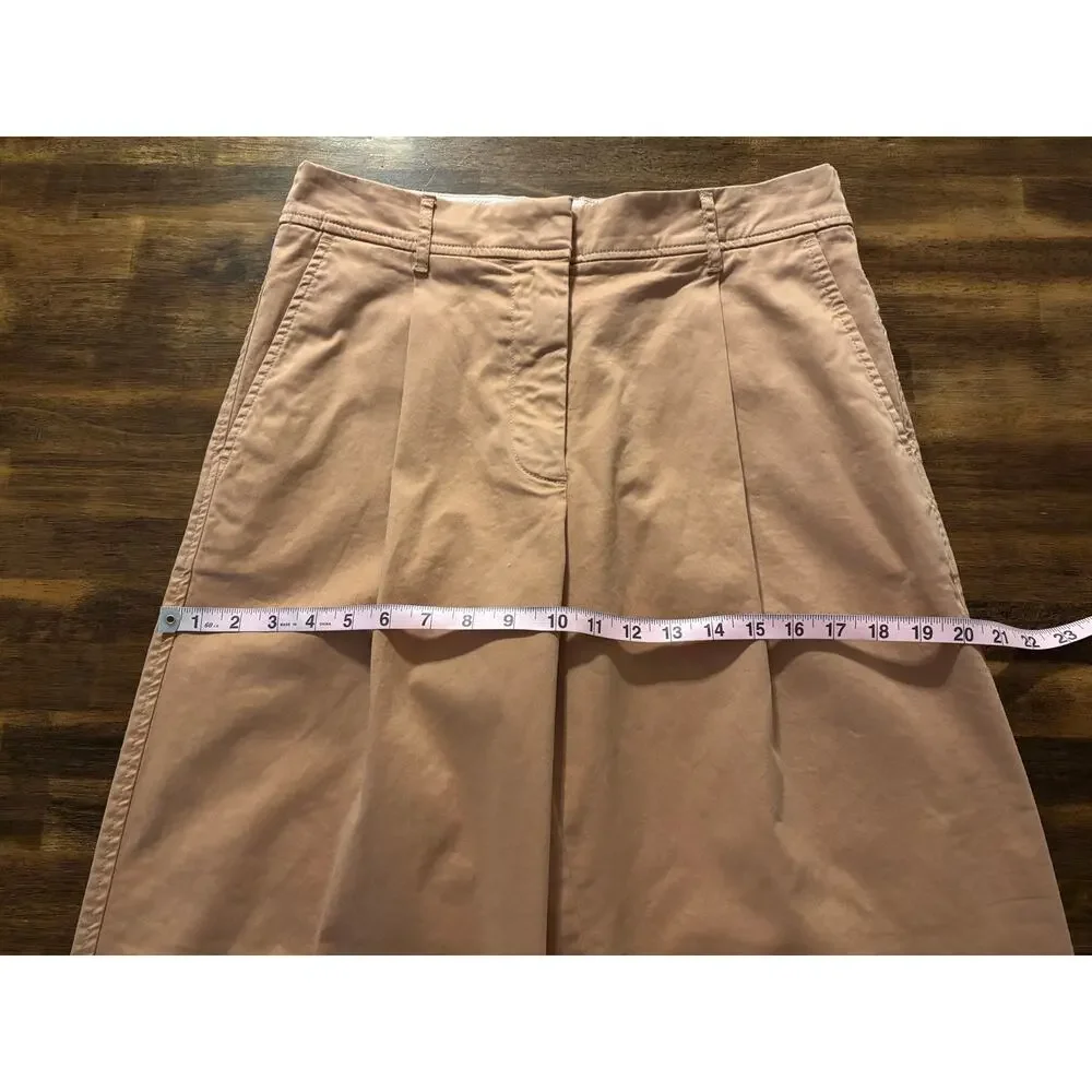 J Crew Women’s 6 Pants Wide Leg Crop Pleated Cotton Chino High Rise Trouser